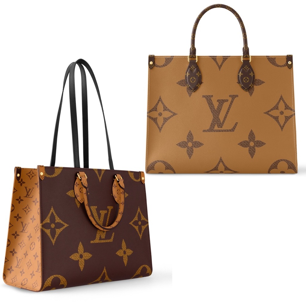Louis Vuitton OnTheGo MM Giant Monogram Reverse Tote Bag Large Canvas